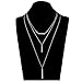 ALEXY Multilayer Bar Pendant Necklace, Boho Stick Bar Choker Necklace Minimalist Y Necklace for Women
