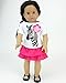 2 Pc. 18 Inch Doll Outfit of White Zebra Graphic Shirt & Hot Pink Tiered Skirt, Fits American Girl Dolls & More! Sophia's 18 Inch Doll Flowered Zebra Top & Skirt