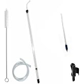 Fermtech Regular Deluxe Siphon Homebrew Kit, Regular Auto-Siphon Brewing Equipment, 24" Pro Wine Bottling Wand Filler, Clamp and Tubing and 30" Brush. Wine, Beer, and Kombucha Making Supplies