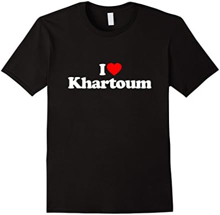 Mens Love Khartoum Heart Funny T-Shirt Short Sleeve Small Black