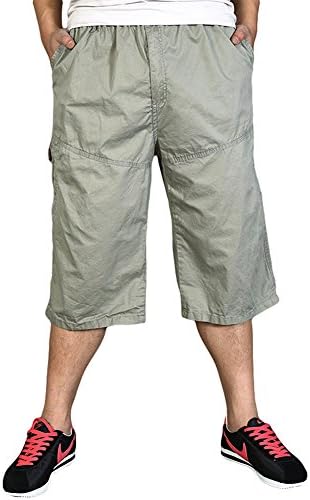 Chickle Men's Elastic Waist Loose Fit 3/4 Cargo Shorts 2XL Sand