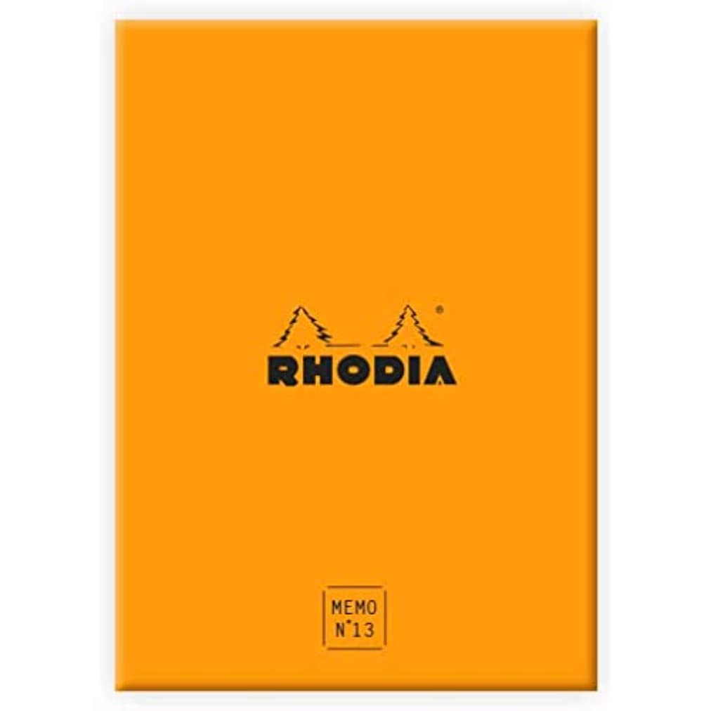 RHODIA 194053C - Memo Pad Box N°13 Orange - A6 11.5 x 16 cm - Ruled - 240 Sheets 80g/m - Practical and Compact - Rhodiatime Collection