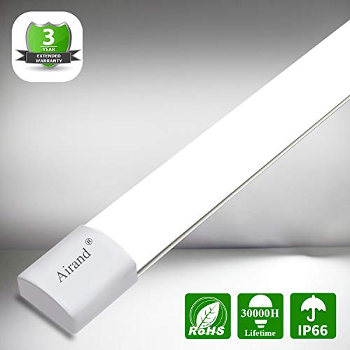 LED Ceiling Light Fixture 4FT, LED Shop Light Fixture 5000K, Airand IP66 Waterproof LED Garage Light Closet Light Under Cabinet Light, 36W 3600 LUX LED Tube Shop Light Work Light for Shop,Hallway