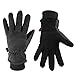 Winter Ski Gloves Cold Proof Insulated Work Glove for Driving Cycling Hiking Snow Skiing - Deerskin Suede Leather Warm Polar Fleece Waterproof Windproof Hand Warmer for Men and Women Grey-Black XL