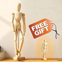 Wooden-Drawing-Mannequin-Figure-Art-Model posable Manikin for Artist 12 Inch and 4.5 Inch Set