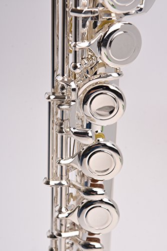 NEW! Herche Superior Flute FL-297 Best for Students - Durable Silver Plated Keys - Plush Lined Flute Case with Shoulder Strap - Split E Mechanism - Treated Pads - Silver Plated Body - Cleaning Rod - Thumbnail 5