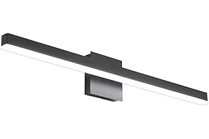 Joossnwell Modern Vanity Light Fixtures Matte Black Aluminum Bar Lighting for Bathroom Lights Over Mirror 31.5" inch LED Wall Lamp Sconce 20W 6000K