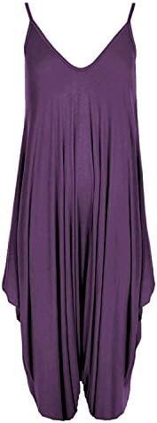 New Ladies Cami Lagenlook Romper Loose Harem Jumpsuit Playsuit Dress Plus Size