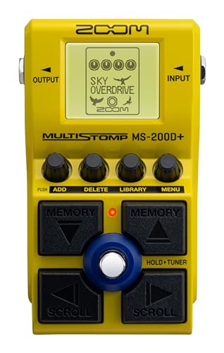ZOOM MS-200D+ Multistomp Gitarrenpedal mit 200 Verzerrungen, Boost, Overdrive, Distortion, Fuzz in allen Variationen für Rock, Metal & Blues, Vintage