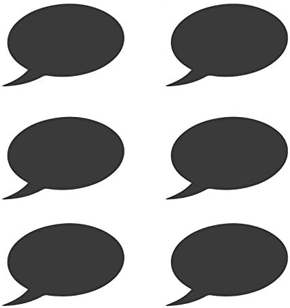 6 Small Chalkboard Speech Bubble Labels - Vinyl Wall Art Decal for Kitchens and More