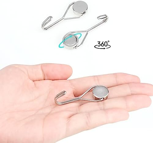 ® Ganci magnetici, 6 pezzi ganci magnetici argento extra forti per cucina, gadget, camera da letto, armadietti, ufficio, frigorifero, appendere luci decorative, barbecue, attrezzi da giardino –