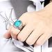 VQYSKO Retro turquoise ring for Men , Stainless Steel Oval Biker ring,Ideal Gift for Dad & Boyfriend,Blue/Black/Brown/White Color for Choice (Blue, 11)