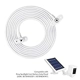 Wasserstein Weatherproof DC Extension Cable Compatible with Ring Spotlight Cam Battery Solar Panel - Flexible Positioning of Your Solar Panel for Maximum Sunlight Exposure (White)