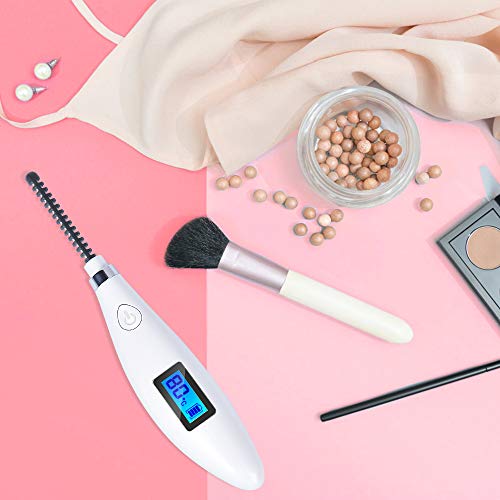 Electric Eyelash Curler, Acavado Heated Eyelash Curler【2019 New Version】Ceramic Constant Heating, Temperature Digital Display, USB Rechargeable, Natural Long Lasting for Women Routine Makeup (White) - Thumbnail 6