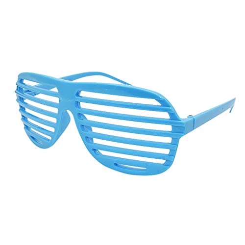 1PC/12PC Novelty Neon Color Shutter Glasses Costume Sunglasses for Wedding Party Dress-up Accessories & Pool Party Beach Party Favors (1PC, Blue)