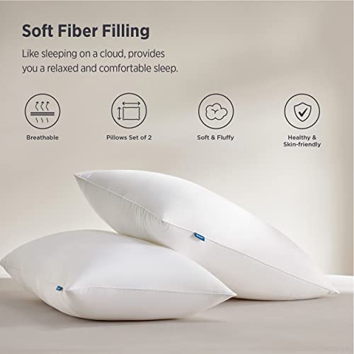 Bedsure Middle Firm Pillows Standard Size Set of 2, Bed Pillows for