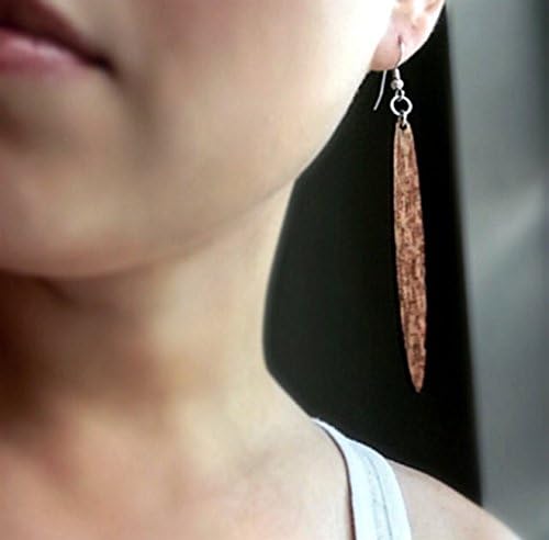 Icicle Shape Long Skinny Natural Wood Earrings from Solid Reclaimed Mahogany