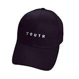 Voberry® Men Womens Cotton Baseball Cap Boys Girls Snapback Hip Hop Flat Hat (Black )