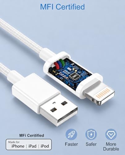 iPhone Ladekabel Lightning 3m 2Pack,[MFi Zertifiziert] Ladekabel iPhone lightning USB Schnellladekabel iphone USB Lightning Kabel 10ft/3m für Apple iPhone 14 13 12 11 Pro Max/Mini,XS X,8 7 6 Plus,iPad
