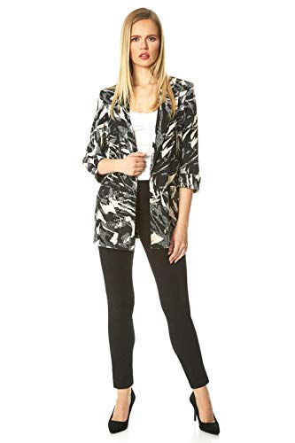 Roman Originals - Chaqueta de manga 3/4 para mujer, elegante, informal, para uso diario, holgado, largo de borde a borde… Roman Originals - Chaqueta de manga 3/4 para mujer, elegante, informal, para uso diario, holgado, largo de borde a borde… - Imagen 3