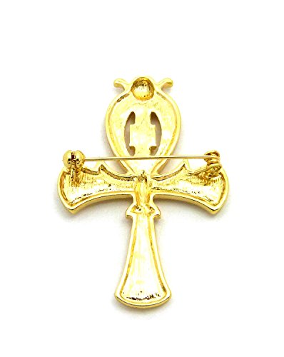 Egyptian Horus Bird, Maat, Nefertiti, Ankh Piece Brooches Pins Accessory in Gold Tone - Image 5