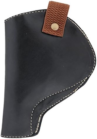 Pure Italian Leather Softy 32 Bore Pistol/Revolver Inner Clip Cover, 17 cm x 12 cm (Jet Black)