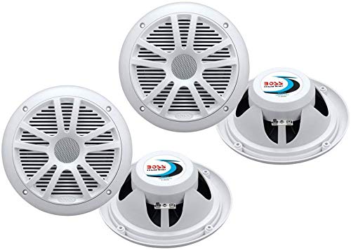 4) New Boss Audio MR6W 6.5" 180W Dual Cone Marine/Boat Speakers Stereo- White