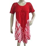 Womens Sexy Tank Dress Embroidered Tie- Dye Beach Fashion Sundress