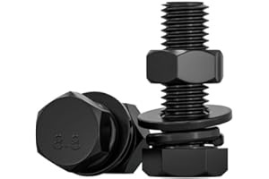 binifiMux M8-1.25 x 35mm Hexagon Bolts Hex Head Screws, 8.8 Grade Alloy Steel, Black Oxide Finish, Pack of 40