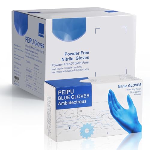 PEIPU Nitrile Disposable Gloves，Powder Free, Cleaning Service Gloves, Latex Free