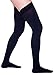 Thigh High Compression Socks for Men 20-30 mmHg - Full Length Compression Support Over Knee Stockings - Black, X-Large