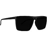 MAXJULI Polarized Sunglasses for Men Lightweight TR90 UV400 Protection Square Sun Glasses Black/Super Dark 8142