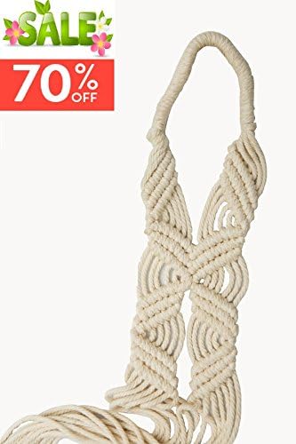 Macrame Plant Hanger by AMOUR Gardens ❤ 4 legs 42 inch Hanging planters ❤ Indoor Outdoor Patio Deck Ceiling Aquarium Flower Plants Pots Holder ❤ Planter Wall Room Decor❤ Cotton Rope (1 Pack, Design 1)