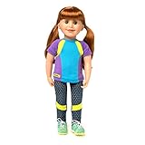 Maplelea Jenna 18 Inch Doll (Long red Hair with Bangs, fair Skin with Freckles, Dark Eyes)