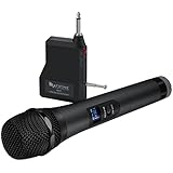 Wireless Microphone,FIFINE Handheld Dynamic Microphone Wireless mic System for Karaoke Nights and House Parties to Have Fun Over the Mixer,PA System,Speakers.(K025)