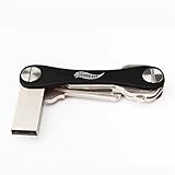 Compact Key Holder By TIGER-KEY, Smart Key Organizer - Key Case, Premium Aluminum Alloy - Practical Multi Tool Keychain, Extended Key Holder (2-10 Keys, Black)