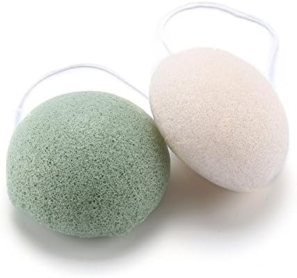 Aogo Natural Konjac Sponge Face and Body Ultra SPA Cleansing System Skin Exfoliating Personal Care, 2 Pcs