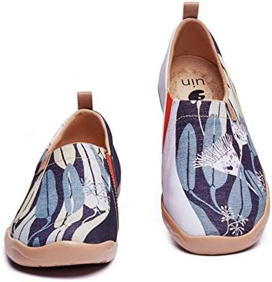Uin 花アートシューズ ローファー スリッポン レディース 子供 メンズデッキシューズ 落書きシューズ ウォーキングシューズ 旅靴