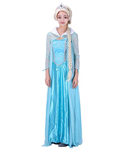 HDE Womens Adult Ice Princess Wig Prestyled Long Blonde Braid Cosplay Costume - Image 3