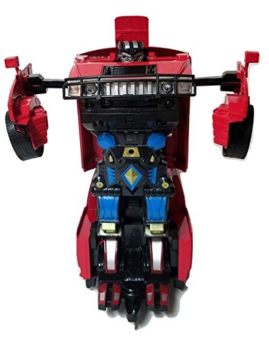 Remote Control Car Transforming Hero Classic Disguise Action Figure Robot Toy with One Button Transformation (Red)