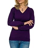 Wool Overs Women's Cashmere & Cotton V Neck Sweater