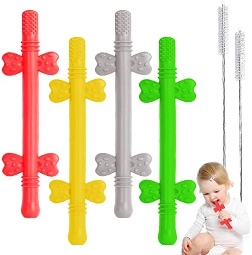 ZJchao - Lot De 5 Bâtons De Dentition En Silicone Pour Bébé, Sûrs Et Congelables, Soulage Les Gencives - 8