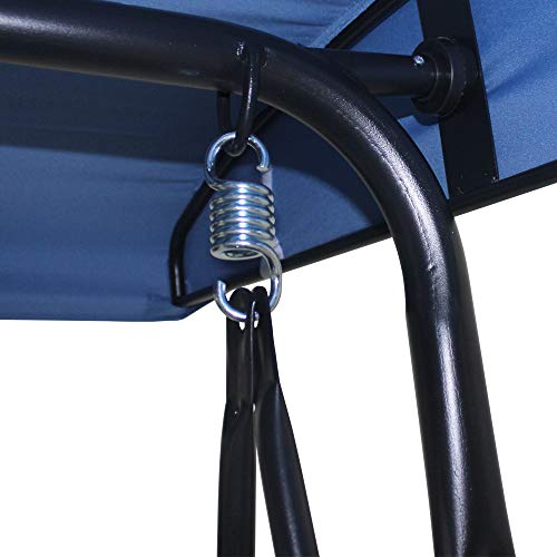 Homebeyond 3 Seater Outdoor Patio Swing | Rust and Fade Resistant Steel Frame with Adjustable Tilt Canopy | Perfect for Garden Backyard or Poolside - SW-3B