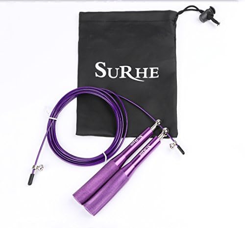 Speed Jump Rope Workout for Women Men Weighted Adjustable Sports &amp; Fitness Skipping,Boxing,MMA Training, Cable Steel Ball Bearings for CrossFit Training,Jumping Exercise + FREE Carrying Bag