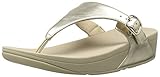 FitFlop Women's The Skinny Leather Toe-Thong Sandal, Pale Gold, 7 M US