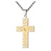 U7 Men Stainless Steel Chain 18K Gold Plated Bible Verse Lords Praying Hands Pendant Necklace Religious