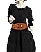 Motase Faux Leather Womens Wide Elasitc Stretch Waist Belt Corset with Floral Tan Plus Size XL