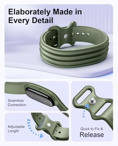 TiMOVO Replacement Bands Compatible with Google Fitbit Air 5 Pieces, Silicone Soft Breathable Sports Straps for Women Men, Size S/L