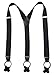 Warm Sunshine Men's Elastic Y-back Leather Button End Suspenders/Gift Box