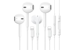 EYIW 2 Packs-Apple Earbuds for iPhone Headphones Wired Earphones [Apple MFi Certified](Built-in Microphone & Volume Control) Noise Isolating Headsets for iPhone 14/13/12/XR/XS/X/8/Support All iOS System